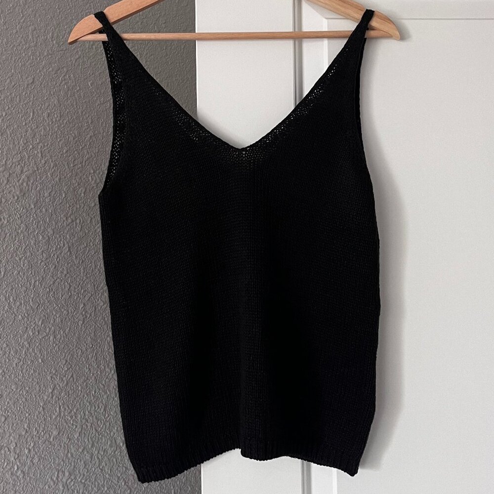H&M Knitted Vest Top Black Size XS